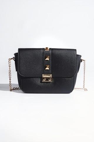 black and gold studded bag