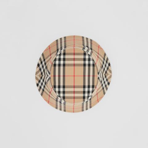 Vintage Check Cotton Blend Bucket Hat