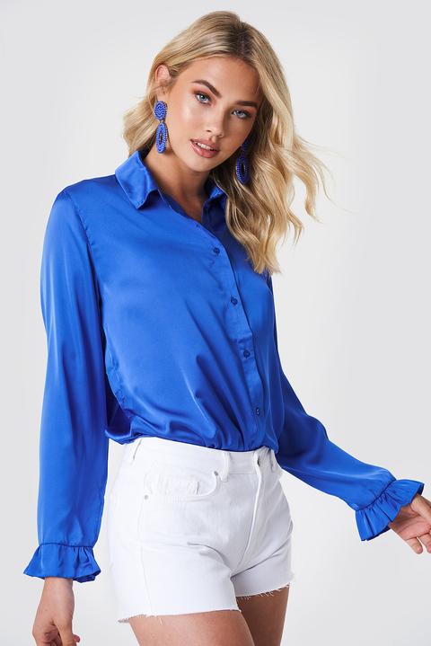 Satin Shirt Cobalt