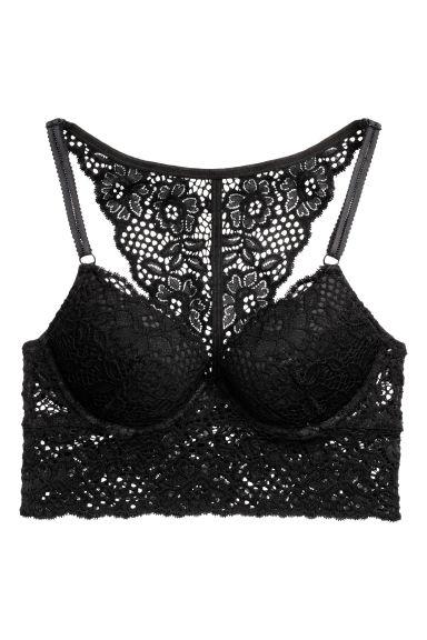 Bralette Mit Push-up - Schwarz - Damen