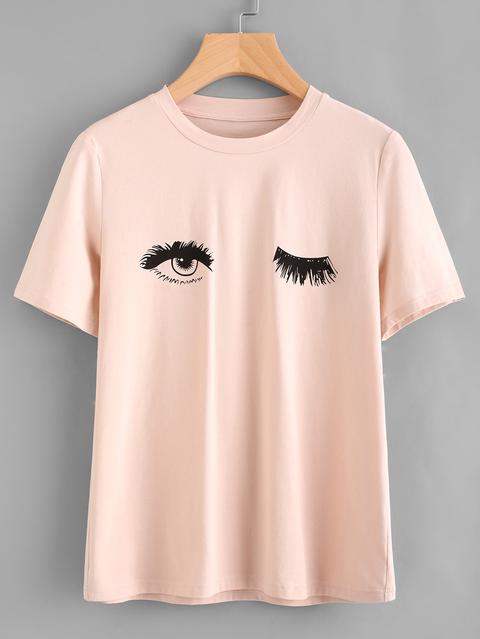 Wink Eyes Print Tee