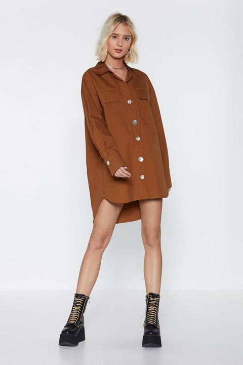 Settle Button-down Shirt Dress