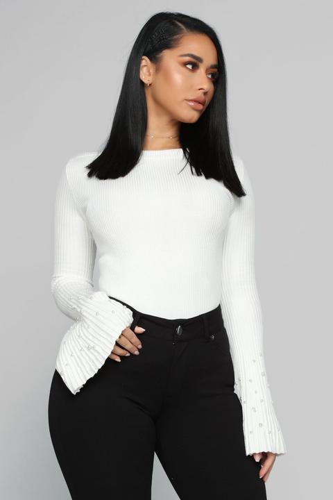 Pearls On Pearls Sweater - Ivory