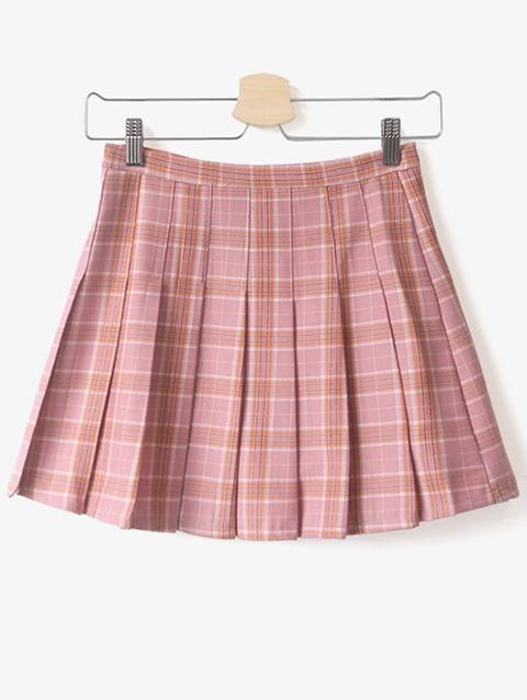 Pleated Tartan Mini Skirt