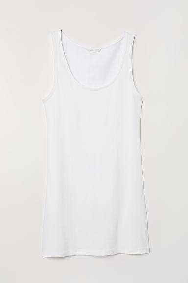 H & M - Canotta Lunga In Jersey - Bianco