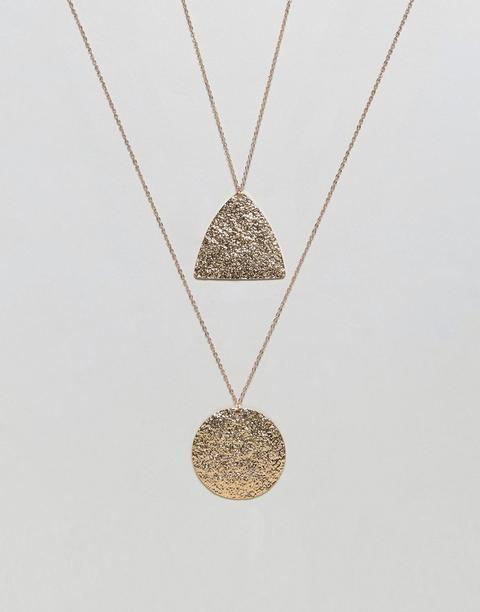 Nylon - Collana Doppia Con Ciondoli Incisi - Oro