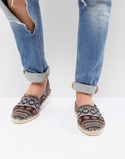 Asos Design - Espadrilles Con Stampa Azteca - Multicolore