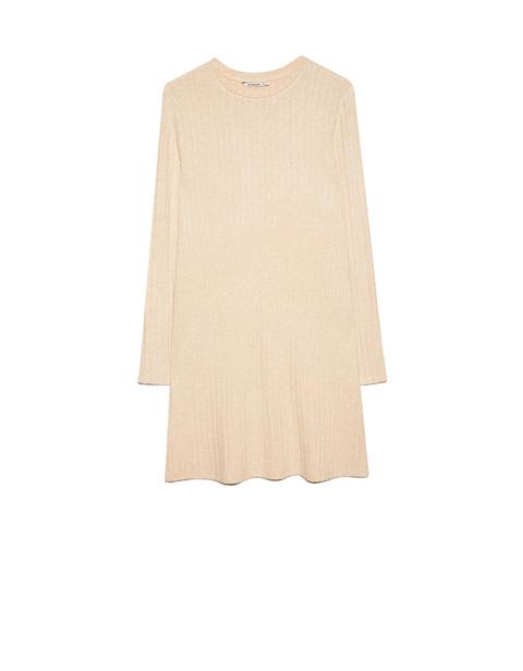 Vestido Cuello Redondo Perchado