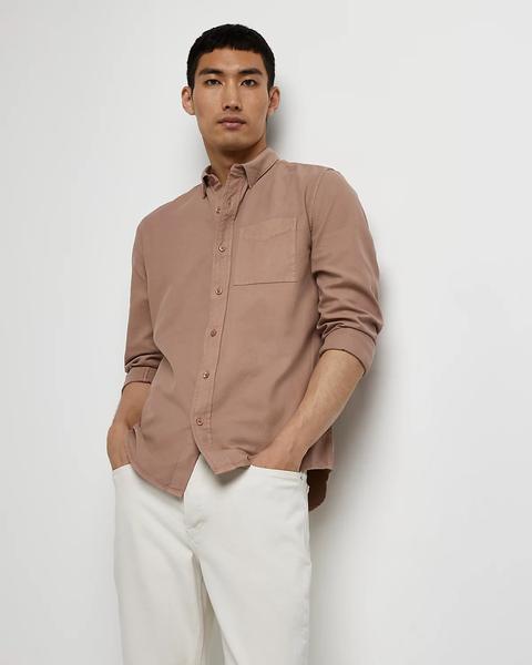 Brown Washed Organic Long Sleeve Shirt