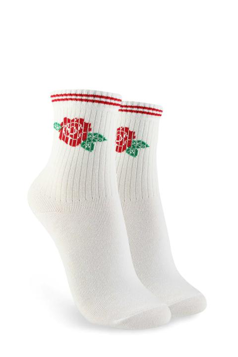 Rose Graphic Crew Socks