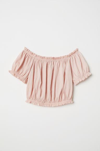 H & M - Off-the-shoulder Top - Pink