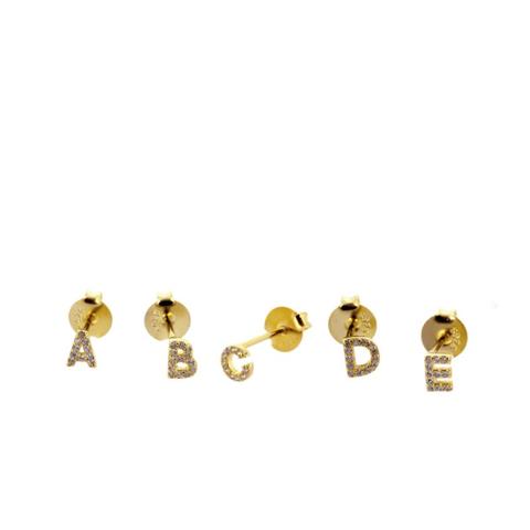 Pendientes Inicial Circonita Gold