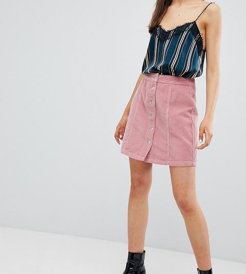 New Look Button Through Cord Mini Skirt