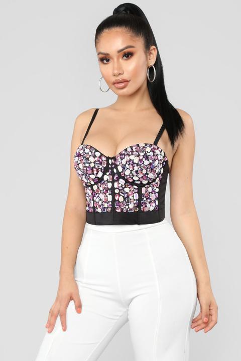 Here To Shine Bustier Top - Black