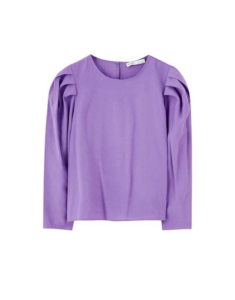 Camiseta Morada Mangas Abullonadas