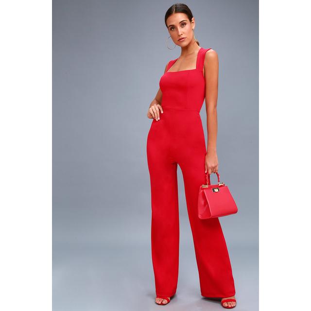 lulus jumpsuit red