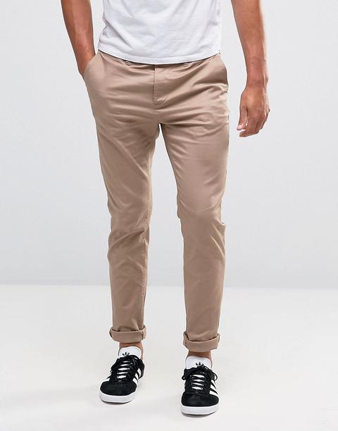 Chinos Ajustados En Color Piedra De Asos Design