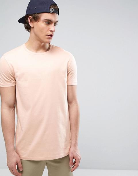 Camiseta Larga En Rosa De Asos