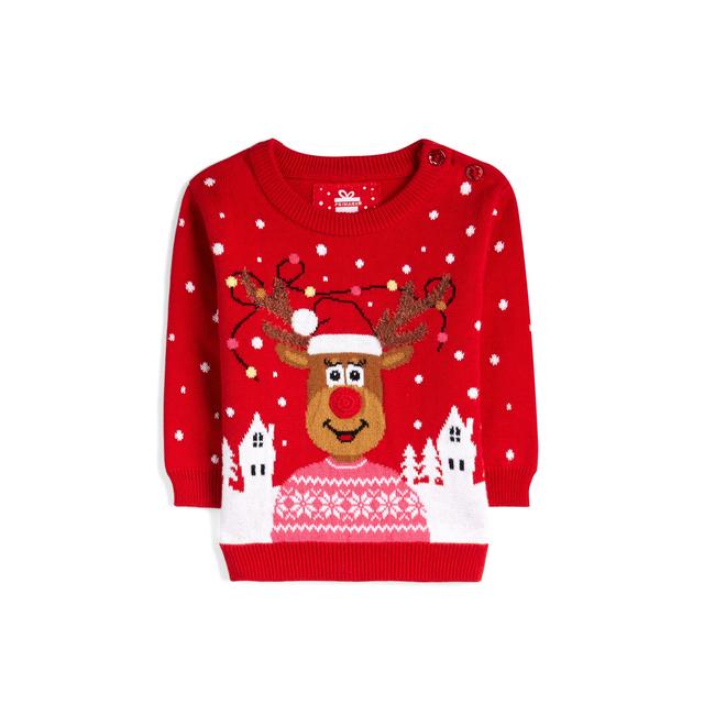 Pull De Noel Rouge Tisse Bebe Fille From Primark On 21 Buttons