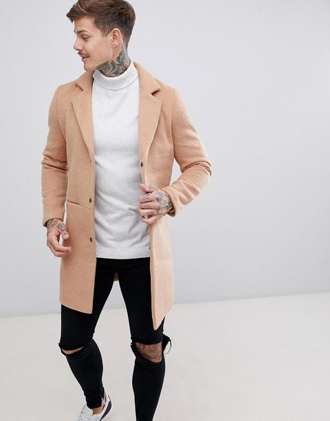 Boohooman - Cappotto Color Cammello - Cuoio from ASOS on 21 Buttons