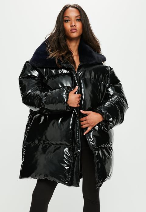 Londunn + Missguided Chaqueta Acolchada De Vinilo En Negro