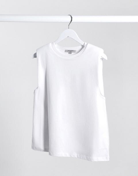 Allsaints Coni Tank Top With Shoulder Pads In White