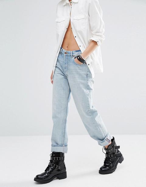 Diesel - Rosket - Boyfriend Jeans Comodi A Vita Alta - Blu