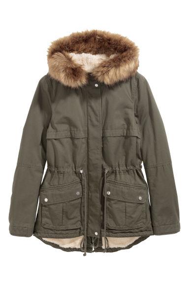 H & M - Parka Foderato Tipo Pelliccia - Verde