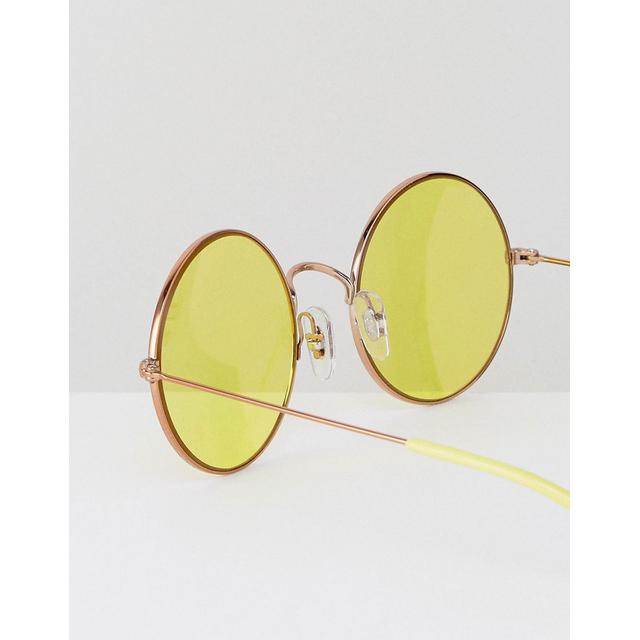 lunette de soleil ronde jaune