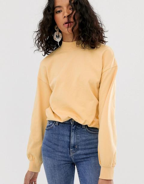 Weekday - Felpa Oversize Giallo Tenue - Giallo