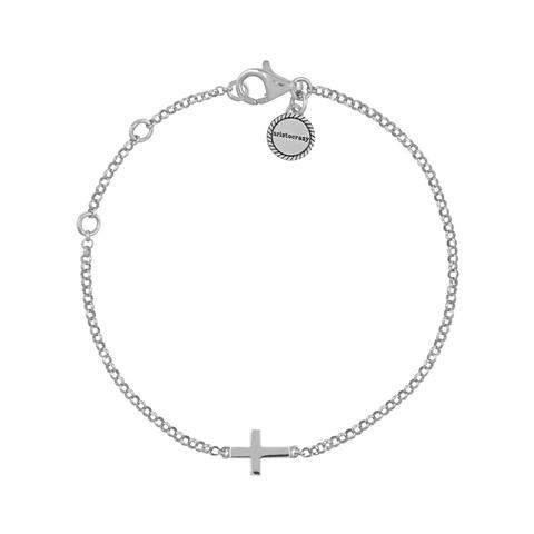 Pulsera Con Cruz En Plata