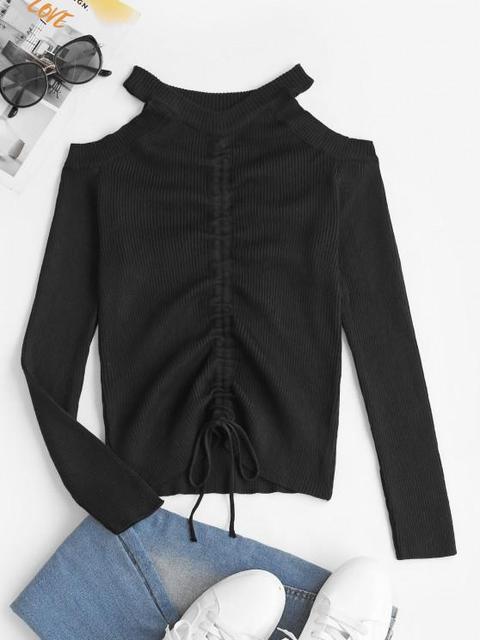 Jersey Con Hombros Descubiertos Black