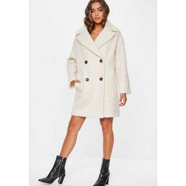 Cream Oversized Boucle Coat, White from 