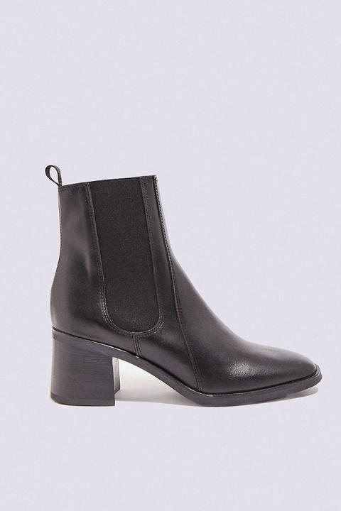 Leather Pull On Ankle Boot