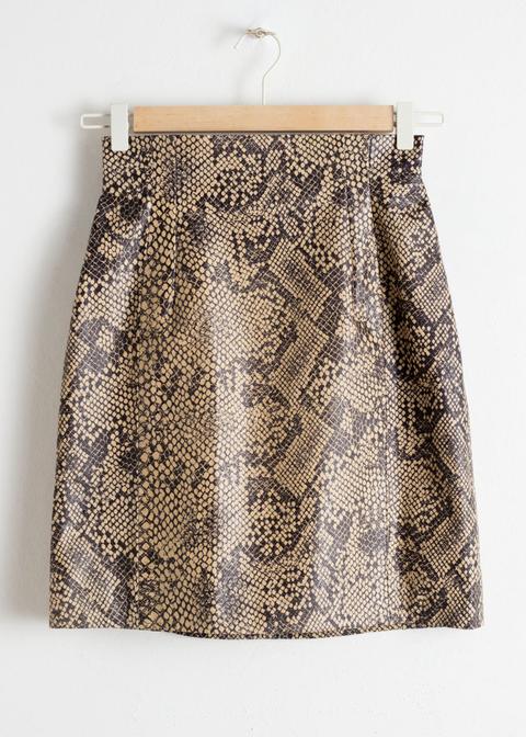 and other stories high waisted leather skirt