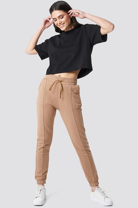 Basic Panel Sweatpants Beige