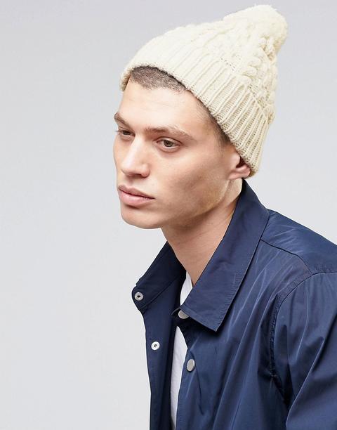 Gorro Crudo Con Pompón En Mezcla De Lana De Asos