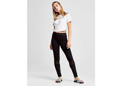 Pink Soda Sport Mesh Insert Leggings - Black - Womens