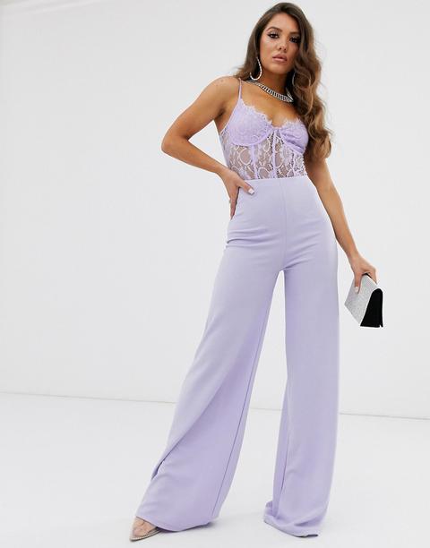 Prettylittlething - Pantalon Large - Lilas