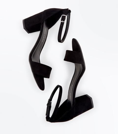 Teens Black Suedette Block Heels New Look