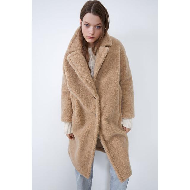 Womens Stone Big Borg Coat Stone, Stone from Topshop on 21 Buttons Womens Stone Big Borg Coat Stone, Stone from Topshop on 21 Buttons