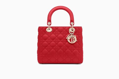 Borsa Lady Dior In Agnello Cannage Rosso