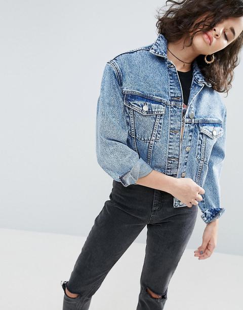 Chaqueta Vaquera En Azul Ácido Descolorido De Asos