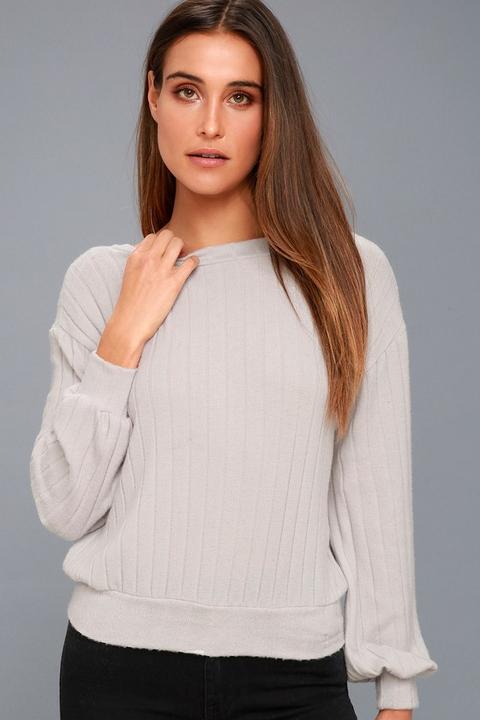 Sweetest Dreams Light Grey Backless Sweater Top