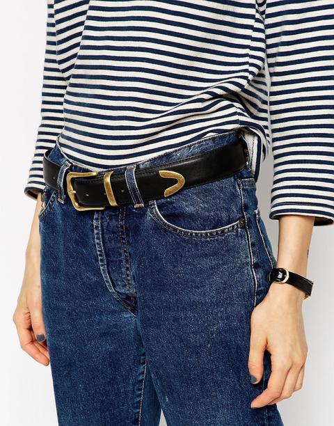 Asos Design - Cintura Per Jeans Con Estremità A Punta - Nero