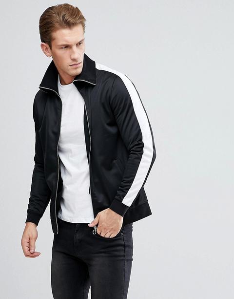 Chaqueta De Chándal De Punto De Poliéster Con Manga De Paneles De Asos