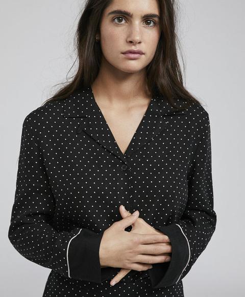 Camisa Topito Crudo Color: Negro Talla: S Material: Viscosa,