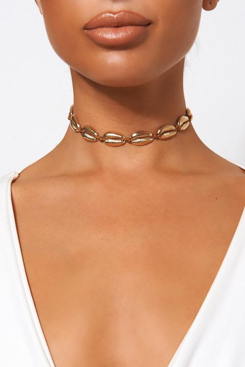 Gold Sea Shell Choker Necklace