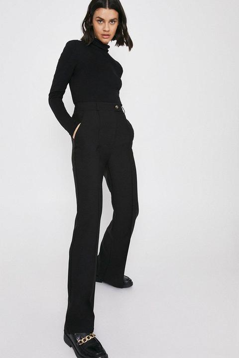 Twill Waisted Slim Flare Trouser