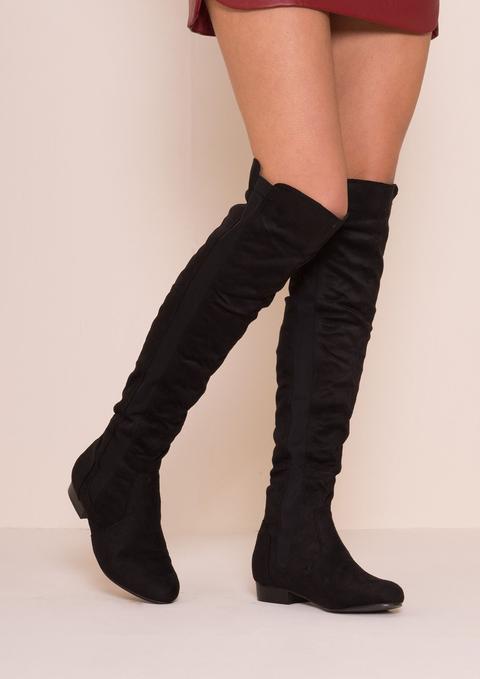 Bobbi Black Suede Knee High Boots